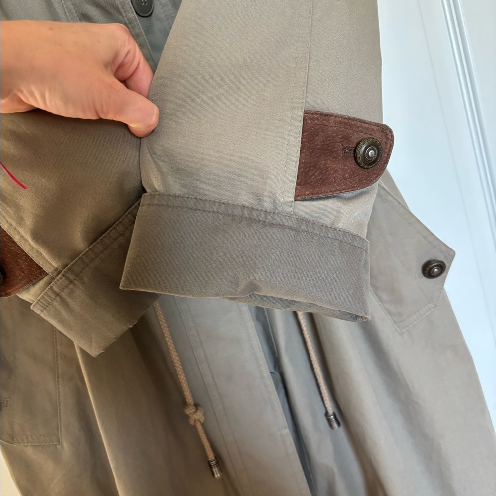 Vintage Tan Plaid Lined Trench Coat - Picture 5 of 15